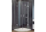 Sprchový kout čtvrtkruhový Besco Viva 195, 80x80cm, pravá, sklo čiré, profil chrom