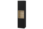 Sloupec Excellent Tuto, výška 160cm, závěsný, černá matnáný/dub