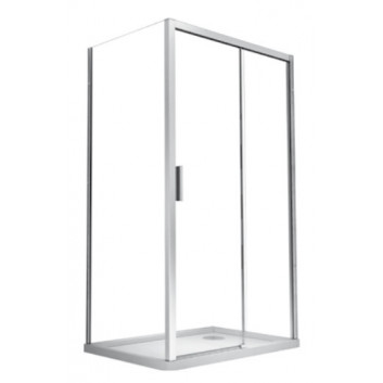 Dveře sprchové do niky Besco Viva, 100x195cm, levé, lítací, sklo čiré, profil chrom