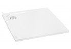 Čtvercová sprchová vanička Besco Acro Ultraslim, 80x80cm, konglomeratowy, bílý
