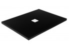 Sprchová vanička pravoúhlý Besco Nox Ultraslim, 100x90cm, bílá mřížka krycí, konglomeratowy, černá