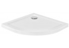 Čtvrtkruhová vanička Besco Aron Slimline, 80x80cm, akrylátový, bílý