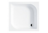 Čtvercová sprchová vanička Besco Igor, 80x80cm, hluboký, z siedziskiem, akrylátový, bílý