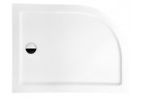 Sprchová vanička asymentryczny Besco Saturn, 100x80cm, pravý, zintegrowana obudowa, akrylátový, bílý