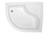 Sprchová vanička asymentryczny Besco Maxi, 100x80cm, pravý, z siedziskiem, akrylátový, bílý