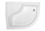 Sprchová vanička asymentryczny Besco Maxi, 120x85cm, levý, z siedziskiem, akrylátový, bílý