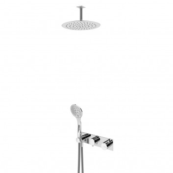 Sprchový set Bruma Lusa, podomítkový, kulatá horní sprcha 250mm, stropní přípojka, sluchátko 3-funkční, sunset