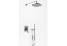 Podomítkový sprchový set Kohlman Experience Gray, s hlavovou sprchou okrągłą 30cm, szczotkowany grafit