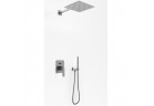 Podomítkový sprchový set Kohlman Experience Gray, s hlavovou sprchou kwadratową 25cm, szczotkowany grafit