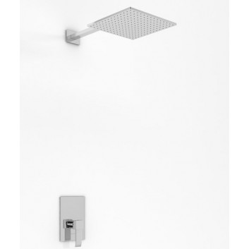 Sprchový set Kohlman Axis, podomítkový, kulatá horní sprcha 20cm, 1 wyjście vody, chrom