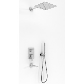 Sprchový set Kohlman Excelent, podomítkový, čtvercová horní sprcha 25cm, 2 výstupy vody, chrom