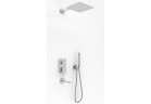 Sprchový set Kohlman Excelent, podomítkový, čtvercová horní sprcha 30cm, 3 výstupy vody, chrom