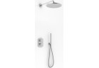 Sprchový set Kohlman Foxal, podomítkový, baterie termostatická, kulatá horní sprcha 20cm, 2 výstupy vody, chrom