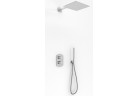 Sprchový set Kohlman Foxal, podomítkový, baterie termostatická, čtvercová horní sprcha 20cm, 2 výstupy vody, chrom