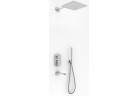 Vanová souprava Kohlman Foxal, podomítkový, čtvercová horní sprcha 20cm, 3 výstupy vody, chrom