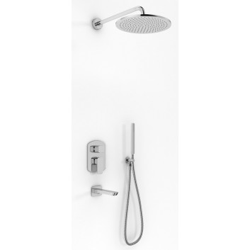 Vanová souprava Kohlman Foxal, podomítkový, čtvercová horní sprcha 20cm, 3 výstupy vody, chrom