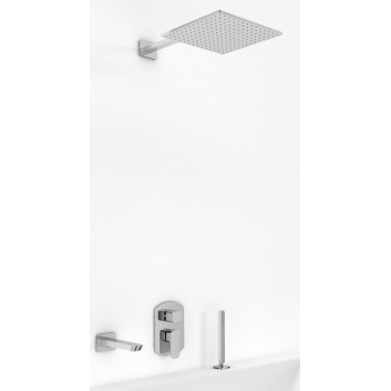Vanová souprava Kohlman Foxal, podomítkový, čtvercová horní sprcha 20cm, 3 výstupy vody, chrom
