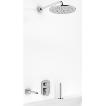 Vanová souprava Kohlman Foxal, podomítkový, čtvercová horní sprcha 20cm, 3 výstupy vody, chrom