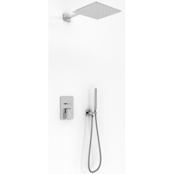 Sprchový set Kohlman Foxal, podomítkový, čtvercová horní sprcha 20cm, 2 výstupy vody, chrom