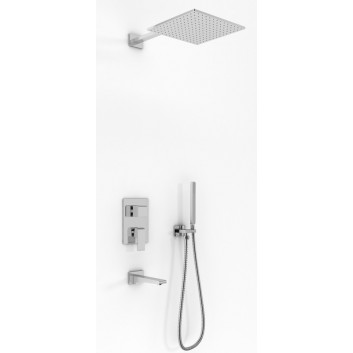 Sprchový set Kohlman Saxo, podomítkový, čtvercová horní sprcha 20cm, 2 výstupy vody, chrom