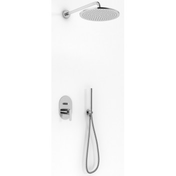 Sprchový set Kohlman Foxal, podomítkový, kulatá horní sprcha 20cm, 2 výstupy vody, chrom