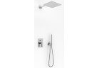 Sprchový set Kohlman Dexame, podomítkový, čtvercová horní sprcha 25cm, 2 výstupy vody, chrom