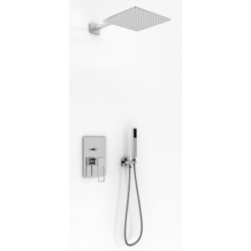 Sprchový set Kohlman Dexame, podomítkový, čtvercová horní sprcha 20cm, 2 výstupy vody, chrom
