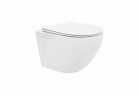 Závěsné wc WC Rea Carlo Mini Rimless Duroplast/Flat, 49x37cm, bez kołnierza, sedadlo s pozvolným sklápěním, bílá