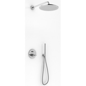 Sprchový set Kohlman Boxine, podomítkový, kulatá horní sprcha 20cm, 2 výstupy vody, chrom