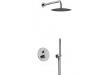 Sprchový set Graff Blackstone, podomítkový, baterie termostatická, čtvercová horní sprcha 250mm, sluchátko 3-funkční, leštený chrom