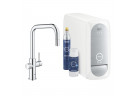 Souprava startowy Grohe Blue Home, jednostka chłodząca s baterií ve tvaru U, do vody gazowanej, výsuvné i obracana výtokové rameno, chrom 
