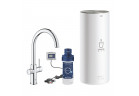 Souprava Grohe Red Duo s baterií kuchenną ve tvaru C a bojlerem w rozmiarze L, obracana výtokové rameno, chrom