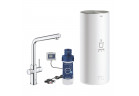 Souprava Grohe Red Duo s baterií kuchenną ve tvaru L a bojlerem w rozmiarze L, obracana výtokové rameno, chrom