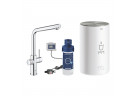 Souprava Grohe Red Duo s baterií kuchenną ve tvaru L a bojlerem w rozmiarze M, obracana výtokové rameno, chrom