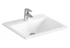 Zápustné umyvadlo Vitra S20, 55xx45cm, z přepadem, otvor na baterii, bílá