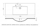 Umyvadlo nábytkové Oristo UNI Amelia, 120x46cm, z přepadem, konglomeratowa, bílá