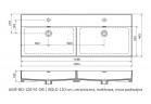 Umyvadlo nábytkové dvojitá Oristo UNI Bold, 120x46cm, z přepadem, keramický, bílá