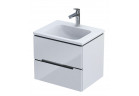 Skříňka pod umyvadlo Oristo Silver UNI, 60cm, dvě szuflady, bílý lesklá