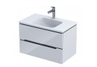 Skříňka pod umyvadlo Oristo Silver UNI, 80cm, dvě szuflady, bílý lesklá