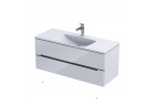 Skříňka pod umyvadlo Oristo Silver UNI, 120cm, dvě szuflady, bílý lesklá