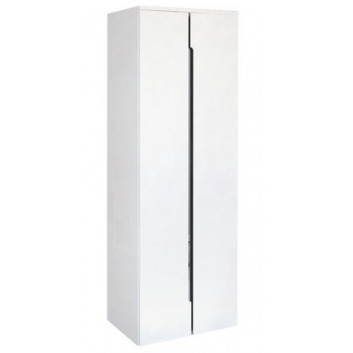 Skříňka vysoká boční Oristo Silver, 35cm, levá, dwoje dveře, bílý lesklá
