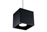 Lampa závěsná Sollux Ligthing Quad 1, 10cm, čtvercová, GU10 1x40W, černá