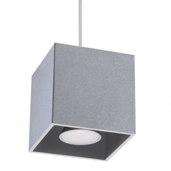 Lampa závěsná Sollux Ligthing Quad 1, 10cm, čtvercová, GU10 1x40W, černá