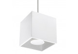 Lampa závěsná Sollux Ligthing Quad 1, 10cm, čtvercová, GU10 1x40W, bílý