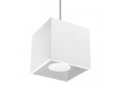 Lampa závěsná Sollux Ligthing Quad 1, 10cm, čtvercová, GU10 1x40W, bílý