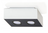 Plafon Sollux Ligthing Mono 1, 14cm, čtvercová GU10 1x40W, bílý/černá