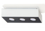 Plafon Sollux Ligthing Mono 2, 24x14cm, pravoúhlý GU10 2x40W, bílý/černá