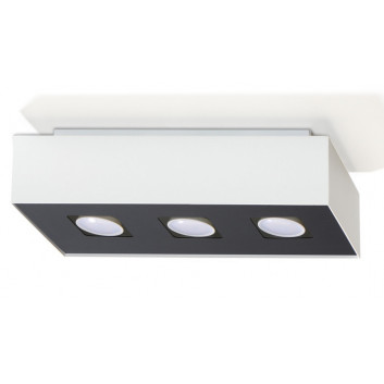 Plafon Sollux Ligthing Mono 2, 24x14cm, pravoúhlý GU10 2x40W, bílý/černá