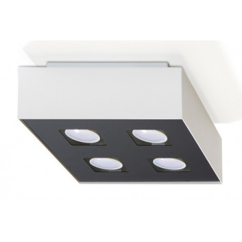 Plafon Sollux Ligthing Mono 3, 34x14cm, pravoúhlý, GU10 3x40W, bílý/černá