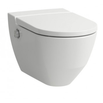 Toaleta myjąca Laufen Cleanet Riva, podvěsná, 60x35,5cm, bez splachovacího okruhu, sedadlo s pozvolným sklápěním, bílý 